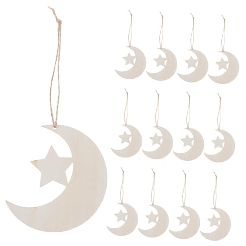 HIAKDOFT 20 Stück Unlackierte Holz Mond und Stern Ausschnitte Teiliges aus Natürlichem Holz mit Klarer Maserung für DIY Bastelprojekte Babyparty Geschenke und Dekorative Handarbeiten HIAKDOFT 20 Stück Unlackierte Holz Mond und Stern Ausschnitte Teiliges aus Natürlichem Holz mit Klarer Maserung für DIY Bastelprojekte Babyparty Geschenke und Dekorative Handarbeiten von HIAKDOFT