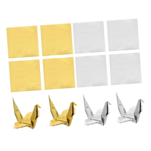 HIAKDOFT 200 Blatt Quadratisches Einseitig Perlmuttglänzendes Origami Faltpapier in Silber und Gold Hochwertiges Bastelpapier für DIY Kunsthandwerk und Papierfalten Reißfest und Vielseitig von HIAKDOFT