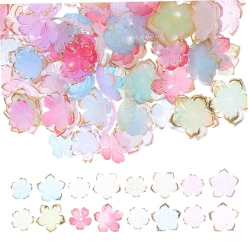 HIAKDOFT 200 Stück Acryl Blüten Perlen Spacer Beads für DIY Schmuckherstellung Bunte Blütenblatt Endkappen für Armbänder Halsketten Ohrringe und Mädchen Haaraccessoires Vielseitige von HIAKDOFT