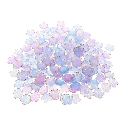 HIAKDOFT 200 Stück Acryl Perlenkappen mit Farbverlauf Blumen-perlenkappen mit Goldrand Leicht und Langlebig Schmuckzubehör für DIY Halsketten Armbänder und Frühling Accessoires von HIAKDOFT