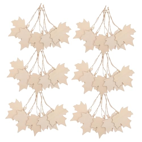 HIAKDOFT 200 Stück Blank Ahornblatt Holzscheiben für DIY Herbstdeko Bastelprojekte Thanksgiving Dekorative Ornamente und Wandkunst von HIAKDOFT