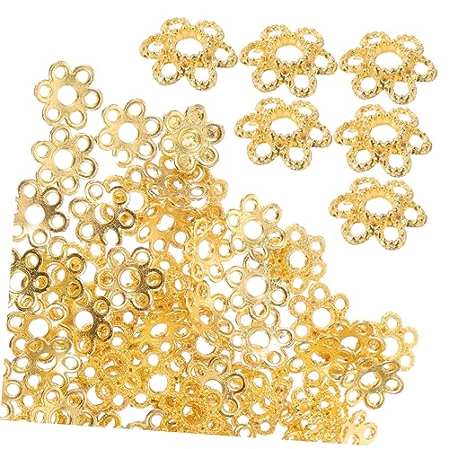 HIAKDOFT 200 Stück Goldfarbene Perlenkappen aus Langlebiger Legierung Filigrane Blütenform Handgefertigte Schmuckendkappen für DIY Armbänder Halsketten Ohrringe und Bastelarbeiten HIAKDOFT 200 Stück Goldfarbene Perlenkappen aus Langlebiger Legierung Filigrane Blütenform Handgefertigte Schmuckendkappen für DIY Armbänder Halsketten Ohrringe und Bastelarbeiten von HIAKDOFT