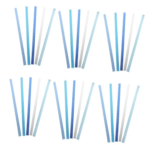 HIAKDOFT 200 Stück Origami Stern Papier Faltpapier mit Glitzer Optik Farbiger Farbverlauf Blau DIY Bastelpapierstreifen für Handwerk Leicht und Reißfest für Sternfaltkunst von HIAKDOFT