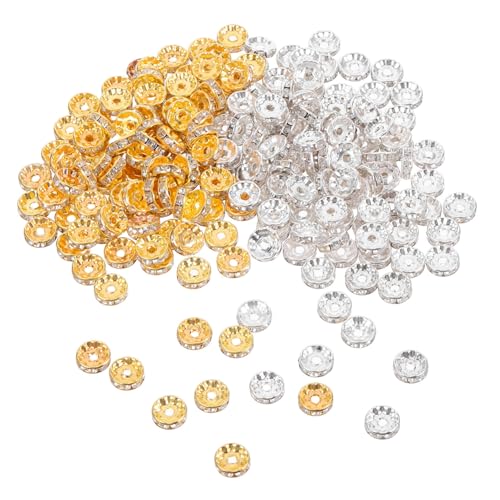 HIAKDOFT 200 Stück Rondelle Spacer Perlen mit Strasssteinen Runde Schmuckperlen für DIY Armbänder Halsketten Vielseitige Schmuckzubehör Einfache Anwendung Kompatibel mit Meisten HIAKDOFT 200 Stück Rondelle Spacer Perlen mit Strasssteinen Runde Schmuckperlen für DIY Armbänder Halsketten Vielseitige Schmuckzubehör Einfache Anwendung Kompatibel mit Meisten von HIAKDOFT