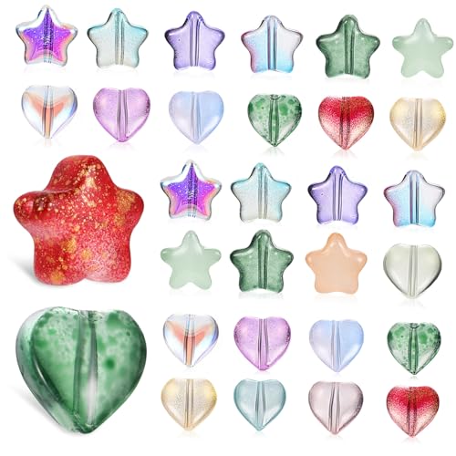 HIAKDOFT 200 Stück Teiliges Glasperlen Stern Herzform Sterne Herzen Bunte Mischfarben Glatt Geschliffen zum Auffädeln und Basteln von Armbändern Halsketten DIY Schmuck HIAKDOFT 200 Stück Teiliges Glasperlen Stern Herzform Sterne Herzen Bunte Mischfarben Glatt Geschliffen zum Auffädeln und Basteln von Armbändern Halsketten DIY Schmuck von HIAKDOFT