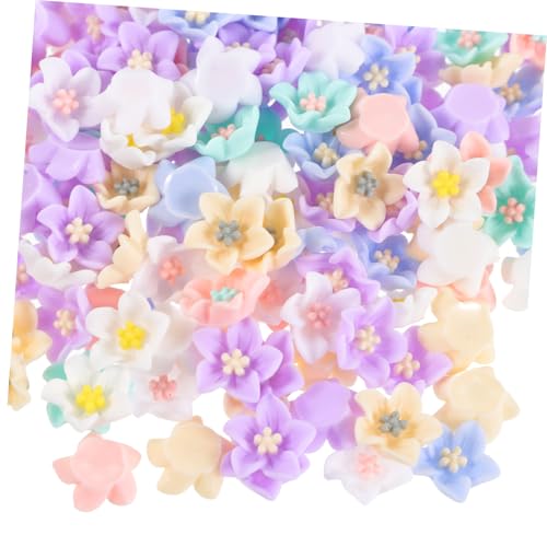 HIAKDOFT 200 Stück Teiliges Resin Blumen Charms Kleine Bunte DIY Bastelanhänger für Handyhüllen Schmuck Scrapbooking und Dekoration Strapazierfähige Harzblumen für Kreative Handarbeiten von HIAKDOFT