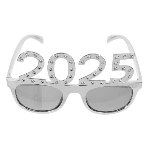 HIAKDOFT 2025 Bohrplattierte Quadratische Brille Partys Großer Abschlussball Niedliche Blaue Mode Retro Brille Funky Brille Silvester Party Brille Faux Bachelorette Tony Kostüm Brille LED von HIAKDOFT