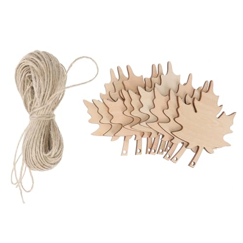 HIAKDOFT 21 Stücke Teiliges Holzanhänger Ahornblätter zum Bemalen Vorgebohrte Deko Holz Anhänger für DIY Herbstdekoration Langlebige Holzverzierungen für Weihnachten Partys Geschenkanhänger von HIAKDOFT