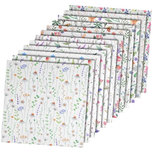 HIAKDOFT 24 Blatt Journaling Scrapbook Papier mit Blumenmuster Vielseitiges Bastelpapier für Fotoalben Kartengestaltung und Kreative DIY Projekte Ästhetisches Motivpapier für Scrapbooking von HIAKDOFT