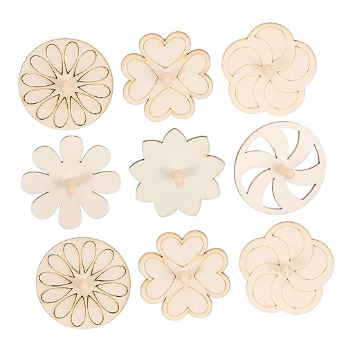HIAKDOFT 24 Stck Teiliges Holz Dreher Bemalen Unbemalter DIY Gyroskop mit Kreativen Formen Kleine Handliche Bastelset für Fantasie und Kreativität von HIAKDOFT