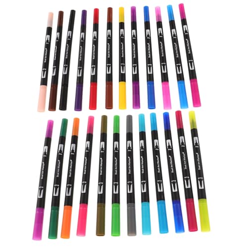 HIAKDOFT 24 Stück Teiliges Dual tip Aquarellstifte mit Waschbarer Tinte Feiner Spitze und Pinselspitze Vielseitige Marker für Zeichnen Kalligraphie Ausmalen und Skizzieren für Kunst und HIAKDOFT 24 Stück Teiliges Dual tip Aquarellstifte mit Waschbarer Tinte Feiner Spitze und Pinselspitze Vielseitige Marker für Zeichnen Kalligraphie Ausmalen und Skizzieren für Kunst und von HIAKDOFT