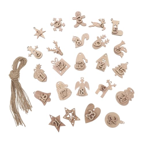 HIAKDOFT 24 Stück Teiliges Holzanhänger Weihnachtskalender Zahlen Holz Adventskalender Anhänger zum Befüllen Weihnachtsdekoration DIY Basteln für Tür Fenster Wohnzimmer Festliche Atmosphäre HIAKDOFT 24 Stück Teiliges Holzanhänger Weihnachtskalender Zahlen Holz Adventskalender Anhänger zum Befüllen Weihnachtsdekoration DIY Basteln für Tür Fenster Wohnzimmer Festliche Atmosphäre von HIAKDOFT