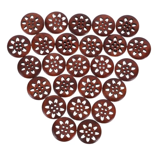 HIAKDOFT 25 Stück Teiliges Holzknöpfe aus Blumendesign für Nähen DIY Handwerk Mantelverschlüsse für Jacken Hemden Uniformen Vielseitige Bekleidungsdekoration von HIAKDOFT