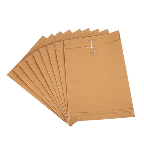 HIAKDOFT 25 Stück Teiliges Kraftpapier dokumententaschen mit Knopfverschluss Leichter Robuster Dokumentenhalter für Büro Schule Geschäft und Reisen Sicherer Organizer für Akten und Briefe von HIAKDOFT