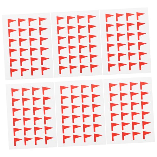 HIAKDOFT 288 Stück Teiliges Rotes Flaggen Form Selbstklebendes Etiketten Ablösbare Papieraufkleber für Planungs und Markierungszwecke Haftet Papier Rückstandsfrei Entfernbar von HIAKDOFT