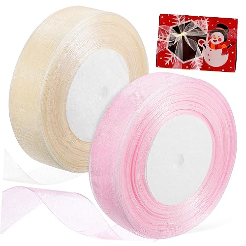 HIAKDOFT 2Rollen Transparente Schleifenbänder Dekorative Geschenkband Cremeweiß für Hochzeiten Blumenarrangements und HIAKDOFT 2Rollen Transparente Schleifenbänder Dekorative Geschenkband Cremeweiß für Hochzeiten Blumenarrangements und von HIAKDOFT