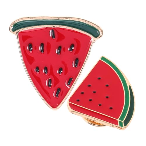 HIAKDOFT 2pcs Kreative Wassermelonenlegierung Broschen Für Kleidung Für Kleidung Sommer -reversstifte Ideal Für Schalsschals Jacken Lustige Und Niedliche Rucksackstifte Bekleidungszubehör von HIAKDOFT