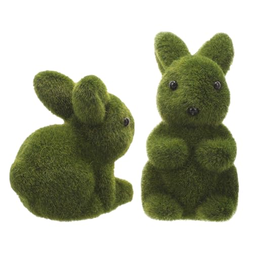 HIAKDOFT 2stücke Kaninchen Dekor Osterdeko Kleine Kaninchen Ornament Beflaumt Osterhasen Bastelarbeiten Hasen Bastelornament Für Haus Garten Party von HIAKDOFT