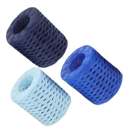HIAKDOFT 3 Rollen Teiliges Farbiges Raffia Papierband Geschenkband Dekoratives Bastpapier für Geschenkverpackung Handgeflochtenes DIY Bastelband Himmelblau und Vielseitig für Blumensträuße HIAKDOFT 3 Rollen Teiliges Farbiges Raffia Papierband Geschenkband Dekoratives Bastpapier für Geschenkverpackung Handgeflochtenes DIY Bastelband Himmelblau und Vielseitig für Blumensträuße von HIAKDOFT