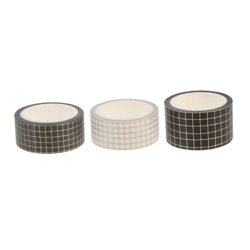 HIAKDOFT 3 Rollen Washi Tape Dekoratives DIY Klebeband mit Goldfolie Scrapbook Tapes für Handbücher Tagebücher Fotoalben Originelles Bastelmaterial für Erwachsene von HIAKDOFT