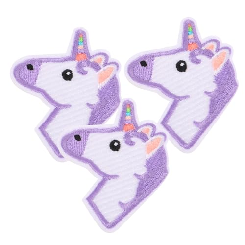HIAKDOFT 3 Stück Einhorn Stoff Aufnäher aus Langlebigem Material Bestickte Patches zum Aufnähen für DIY Kleidung Taschen und Aufbewahrungsbeutel Niedliche Einhorn Verzierung für von HIAKDOFT