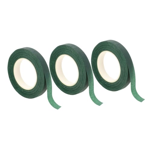 HIAKDOFT 3 Stück Floristenband Grün Selbstklebend für Blumensträuße Pflanzenbindung DIY Dekorative Dekorationen Hochwertiges Klebeband für Kränze und Straußgestaltung von HIAKDOFT