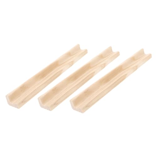 HIAKDOFT 3 Stück Robuste Holz Domino Organizer Natürliche Dominoablagen Stabile Buchstabenhalter Langlebig für Domino Bastelspiele Tischdekoration von HIAKDOFT