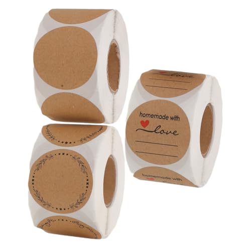 HIAKDOFT 3 Stück Selbstklebende Runde Kraftpapier Etiketten Rolle Beschriftbar Starke Haftung Vielseitig für Umschläge Verpackungen DIY Logos für Kleine Unternehmen und Geschenkverpackungen HIAKDOFT 3 Stück Selbstklebende Runde Kraftpapier Etiketten Rolle Beschriftbar Starke Haftung Vielseitig für Umschläge Verpackungen DIY Logos für Kleine Unternehmen und Geschenkverpackungen von HIAKDOFT