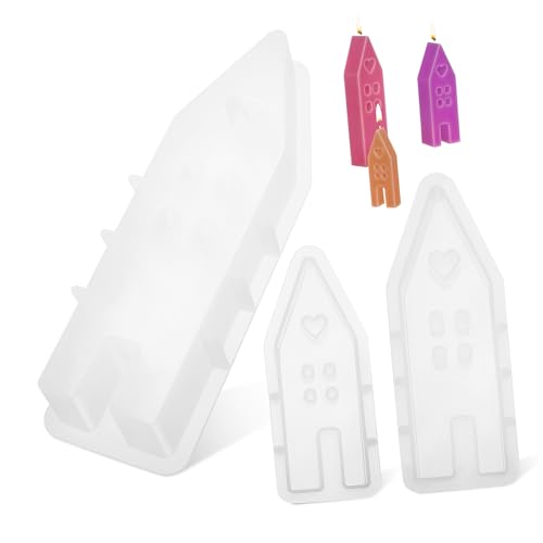 HIAKDOFT 3 Stück Silikon Kerzenformen Hausform Hitzebeständig Wiederverwendbar Vielseitig für Kerzen Seife Herstellung Verschiedene Langlebig Einfache Handhabung HIAKDOFT 3 Stück Silikon Kerzenformen Hausform Hitzebeständig Wiederverwendbar Vielseitig für Kerzen Seife Herstellung Verschiedene Langlebig Einfache Handhabung von HIAKDOFT