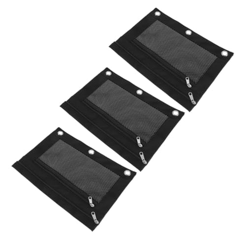HIAKDOFT 3 Stück Teiliges Binder Pen Pouch aus Oxford Transparenter Locher Wasserabweisend Langlebig Organizer für Büro und Schule Schwarz HIAKDOFT 3 Stück Teiliges Binder Pen Pouch aus Oxford Transparenter Locher Wasserabweisend Langlebig Organizer für Büro und Schule Schwarz von HIAKDOFT