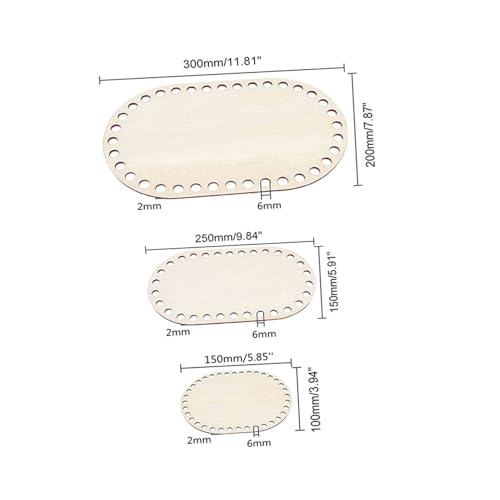 HIAKDOFT 3 Stück Teiliges Holz Korbboden für DIY Taschen Häkeln und Stricken Ovaler Taschenboden mit Lochdesign Robust und Langlebig Geeignet für Anfänger und Handarbeitsliebhaber HIAKDOFT 3 Stück Teiliges Holz Korbboden für DIY Taschen Häkeln und Stricken Ovaler Taschenboden mit Lochdesign Robust und Langlebig Geeignet für Anfänger und Handarbeitsliebhaber von HIAKDOFT