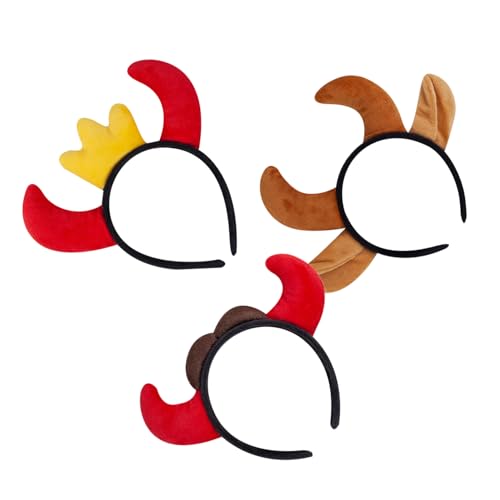 HIAKDOFT 3 Stück Teiliges Kuhhorn Haarreif Weiche Leichte Hörner mit Cartoon Design Passform für Erwachsene für Halloween Karneval Party und Cosplay Bequem und Vielseitig Kombinierbar von HIAKDOFT