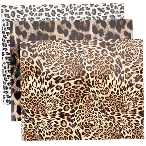 HIAKDOFT 3 Stück Teiliges Leopard Htv Heat Transfer Vinyl Langlebige Selbstklebende Plotterfolie für Textilien Einfach zu Schneiden Vielseitig für DIY Bekleidung Leopardenmusternde von HIAKDOFT