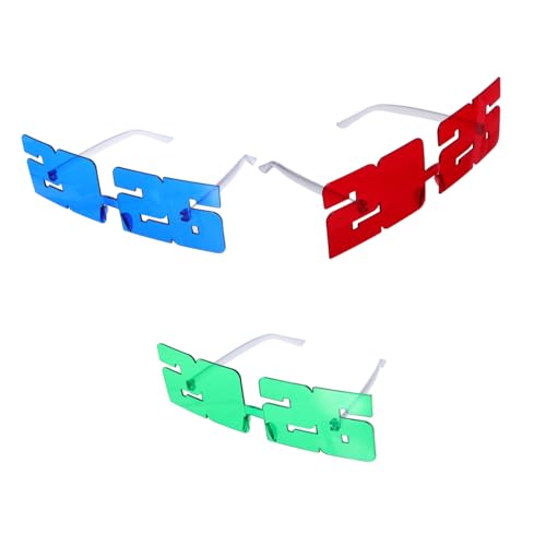 HIAKDOFT 3 Stück Zahlen Brille aus Leichtem Pc Material Auffällige Party Sonnenbrille für Silvester Abschlussfeier und Festliche Fotos Bunte Transparente Partybrillen für Neujahrs Events HIAKDOFT 3 Stück Zahlen Brille aus Leichtem Pc Material Auffällige Party Sonnenbrille für Silvester Abschlussfeier und Festliche Fotos Bunte Transparente Partybrillen für Neujahrs Events von HIAKDOFT