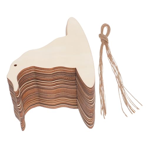 HIAKDOFT 30 Stk. Teiliges Holz Witch Hat Unbemalte Halloween Holzscheiben Hängende Hexenhut Ornamente mit Juteseil DIY Bastelbedarf für Party und Herbstdeko von HIAKDOFT