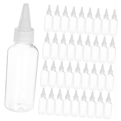 HIAKDOFT 30 Stück Teiliges Klare Kunststoff Flaschen mit Spitzem Ausguss Auslaufsicherer Squeeze Dispenser für Flüssigkeiten Lotionen und Öle Umweltfreundlich Wiederverwendbar für Reisen von HIAKDOFT