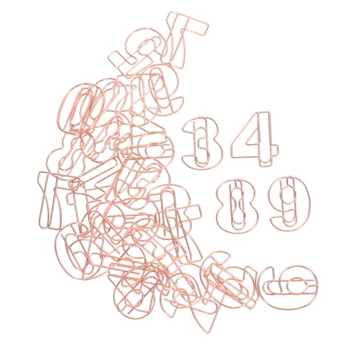 HIAKDOFT 30 Stück Teiliges Metall Büroklammer Zahlenform Rosegold Dokumentenklammern Langlebig für Büro Schule Memo Foto Clips HIAKDOFT 30 Stück Teiliges Metall Büroklammer Zahlenform Rosegold Dokumentenklammern Langlebig für Büro Schule Memo Foto Clips von HIAKDOFT