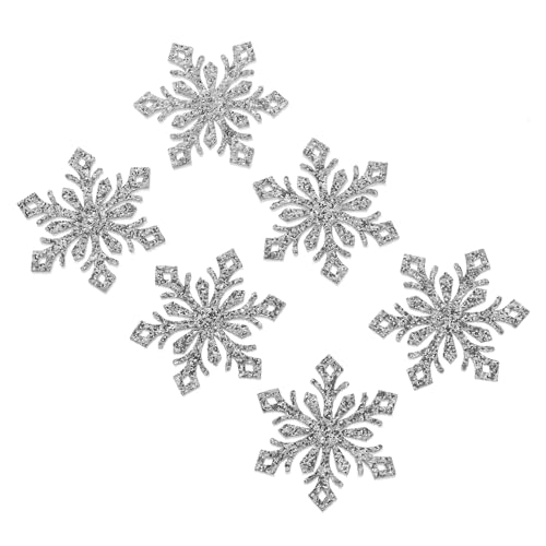 HIAKDOFT 30 Stück Teiliges Schneeflocken Deko Silberfarben DIY Haarschmuck und Bekleidungs Patches Multifunktionale Bastelmaterialien für Haarspangen Taschen und Kleidungsaccessoires von HIAKDOFT