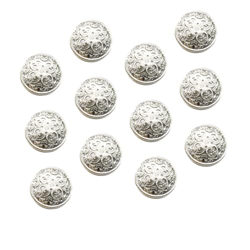 HIAKDOFT 30 Stück Teiliges Silberfarbene Metallknöpfe mit Hohlem Design Robust und Rostfrei für Mäntel Jacken Strickjacken DIY Kleidungsschmuck und Nähprojekte von HIAKDOFT