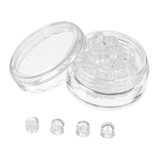 HIAKDOFT 30 Stück Teiliges Silikon Ohrstecker Rückseiten Kleine Transparente Ohrring Stopper Weiche und Sichere Ohrstecker Verschlüsse Hautfreundlich Angenehm zu Tragen für Durchbohrte von HIAKDOFT