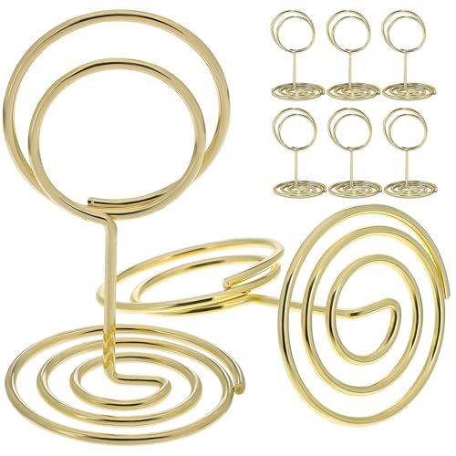 HIAKDOFT 30 Stück Teiliges Tischkartenhalter aus Robustem Metall Eleganter Goldfarbener Memo Fotohalter für Hochzeiten Restaurants Partys und Veranstaltungen Stabiler Clip für Klare von HIAKDOFT