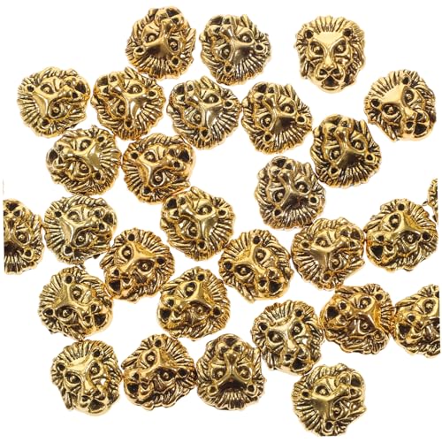HIAKDOFT 30 Stück Teiliges Vintage Löwen Spacer Perlen aus Zinklegierung Große Metallperlen für Schmuckherstellung Langlebige DIY Zubehör für Armbänder Halsketten und Bastelprojekte HIAKDOFT 30 Stück Teiliges Vintage Löwen Spacer Perlen aus Zinklegierung Große Metallperlen für Schmuckherstellung Langlebige DIY Zubehör für Armbänder Halsketten und Bastelprojekte von HIAKDOFT