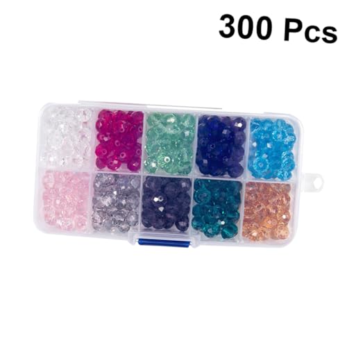 HIAKDOFT 300 Stück Bunte Glasperlen für Schmuckherstellung DIY Bastelperlen Armband Zubehör Leicht und Langlebig zum Auffädeln und Basteln von Halsketten und Armbändern von HIAKDOFT