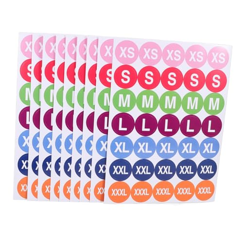 HIAKDOFT 350 Stück Teiliges Bunte Runde Selbstklebende Größenaufkleber für Kleidung T shirts Hosen Röcke Farbcodierte Größenetiketten Xs bis Xxxl Einfach zu Verwenden für Einzelhandel und HIAKDOFT 350 Stück Teiliges Bunte Runde Selbstklebende Größenaufkleber für Kleidung T shirts Hosen Röcke Farbcodierte Größenetiketten Xs bis Xxxl Einfach zu Verwenden für Einzelhandel und von HIAKDOFT
