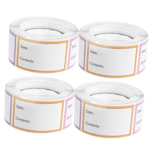 HIAKDOFT 4 Rollen Gefrieretiketten Selbstklebend für Vorratsdosen Ablösbare Lebensmittelaufkleber Bunte Büro Küchenetiketten zur Sicheren Lebensmittelaufbewahrung und Datumskennzeichnung HIAKDOFT 4 Rollen Gefrieretiketten Selbstklebend für Vorratsdosen Ablösbare Lebensmittelaufkleber Bunte Büro Küchenetiketten zur Sicheren Lebensmittelaufbewahrung und Datumskennzeichnung von HIAKDOFT