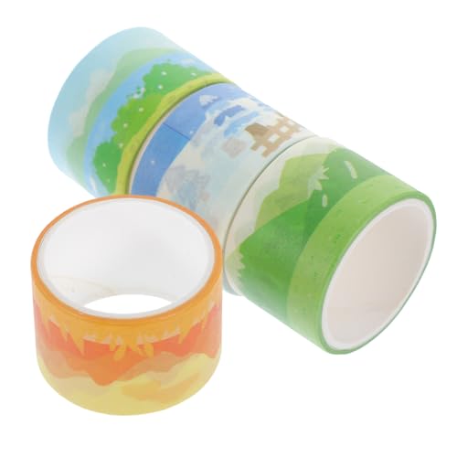 HIAKDOFT 4 Rollen Washi Tape Kawaii DIY Papier Klebeband Scrapbook Dekoratives Klebestreifen für Planer Notizbücher Fotoalben Basteln Ablösbar ohne Rückstände Vielfältige Bunte Muster von HIAKDOFT
