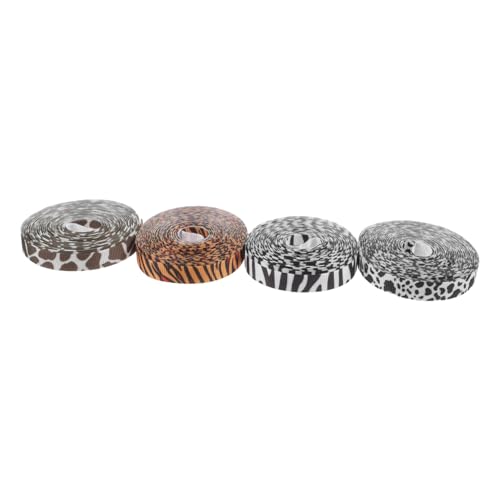 HIAKDOFT 4 Rollen Zoo-Geschenkverpackung Geschenkbänder ein Verpackungsband Schleife mit Leopardenmuster Westernband verkabelt Bandtier Bandtier -Band Kuhdruckband Samtband Polyester von HIAKDOFT