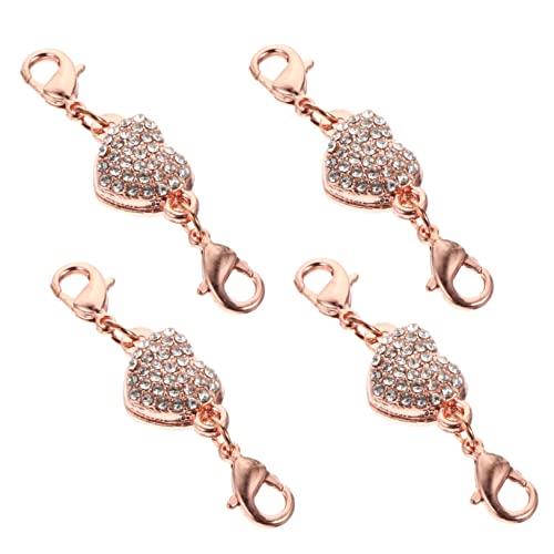 HIAKDOFT 4 STÜCKE Teiliges Herzförmiges Schmuckkettenschloss mit Strass Schmuckverlängerung für Halsketten und Armbänder Einfache Montage Langlebige DIY Kettenverlängerung in Roségold HIAKDOFT 4 STÜCKE Teiliges Herzförmiges Schmuckkettenschloss mit Strass Schmuckverlängerung für Halsketten und Armbänder Einfache Montage Langlebige DIY Kettenverlängerung in Roségold von HIAKDOFT