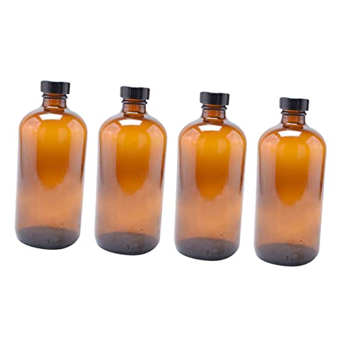 HIAKDOFT 4 Stück Braune Glasflaschen mit Deckel Nachfüllbare Boston Rundflasche für Ätherische Öle Parfümöle und Laborchemikalien HIAKDOFT 4 Stück Braune Glasflaschen mit Deckel Nachfüllbare Boston Rundflasche für Ätherische Öle Parfümöle und Laborchemikalien von HIAKDOFT