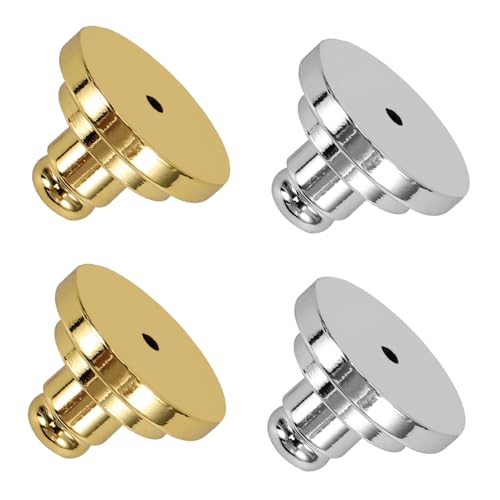 HIAKDOFT 4 Stück Gold Überzogene Ohrstecker Verschlüsse Kleine Ohrstecker Sicherheitsverschlüsse aus Messing Elektroplattierte Ohrring Stopper für Damen und DIY Schmuckherstellung HIAKDOFT 4 Stück Gold Überzogene Ohrstecker Verschlüsse Kleine Ohrstecker Sicherheitsverschlüsse aus Messing Elektroplattierte Ohrring Stopper für Damen und DIY Schmuckherstellung von HIAKDOFT